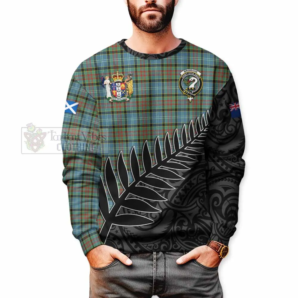 Brisbane Crest Tartan Sweatshirt with New Zealand Silver Fern Half Style