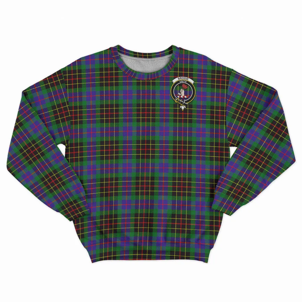 Brodie Hunting Modern Tartan Sweatshirt with Family Crest