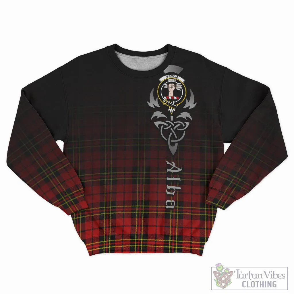 Brodie Modern Tartan Sweatshirt Featuring Alba Gu Brath Family Crest Celtic Inspired