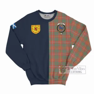 Bruce Ancient Tartan Sweatshirt Alba with Scottish Lion Royal Arm Half Style