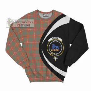 Bruce Ancient Tartan Sweatshirt with Family Crest Circle Style