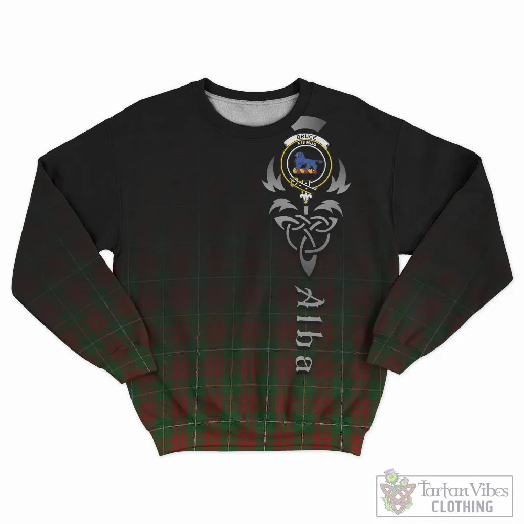 Bruce Hunting Tartan Sweatshirt Featuring Alba Gu Brath Family Crest Celtic Inspired