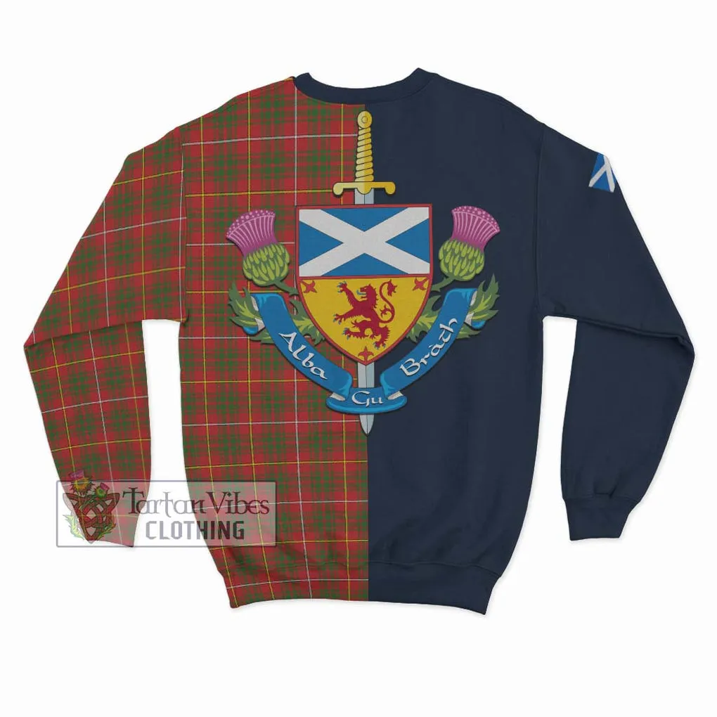 Bruce Modern Tartan Sweatshirt Alba with Scottish Lion Royal Arm Half Style