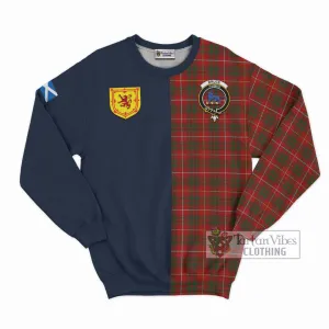 Bruce Tartan Sweatshirt Alba with Scottish Lion Royal Arm Half Style