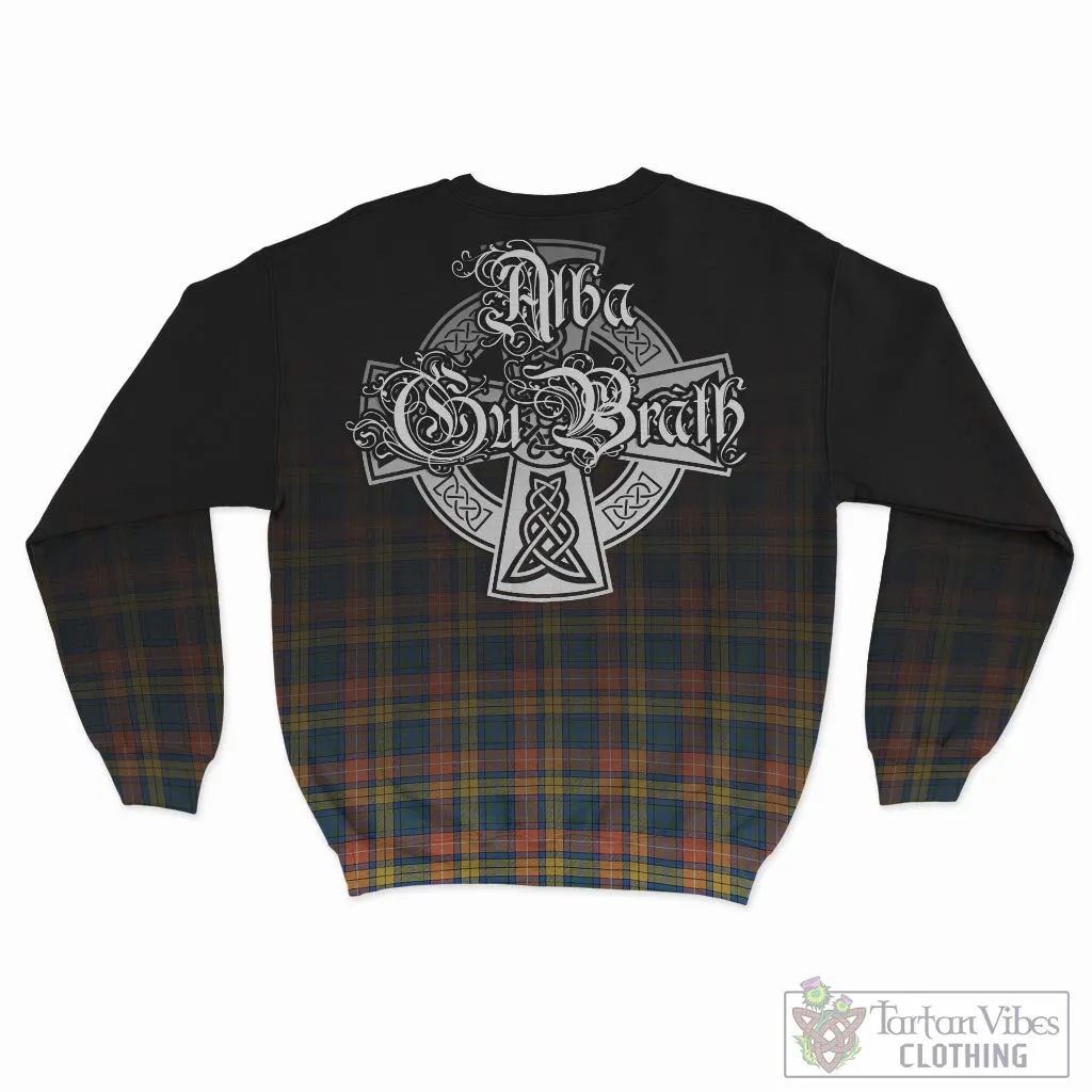 Buchanan Ancient Tartan Sweatshirt Featuring Alba Gu Brath Family Crest Celtic Inspired