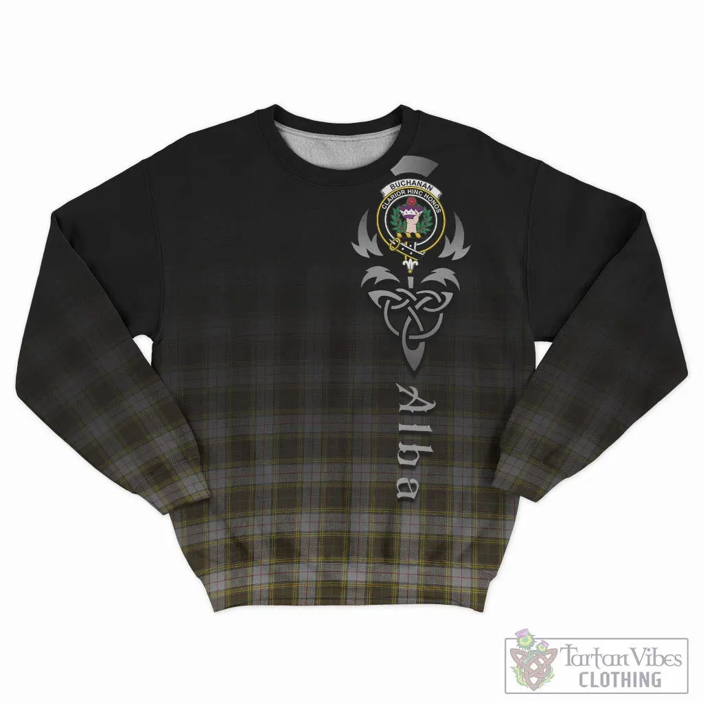 Buchanan Dress Tartan Sweatshirt Featuring Alba Gu Brath Family Crest Celtic Inspired