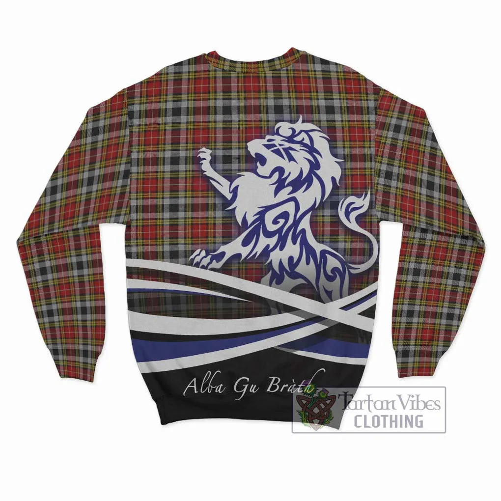 Buchanan Old Dress Tartan Sweatshirt with Alba Gu Brath Regal Lion Emblem