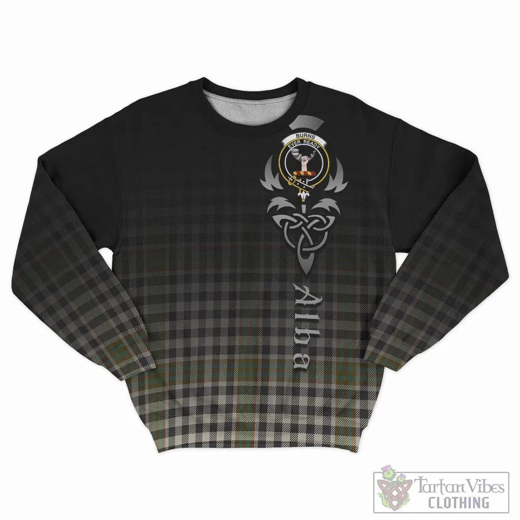 Burns Check Tartan Sweatshirt Featuring Alba Gu Brath Family Crest Celtic Inspired