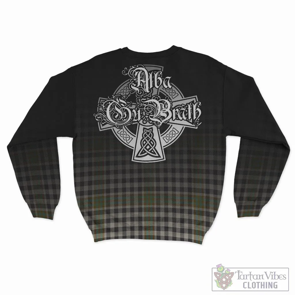 Burns Check Tartan Sweatshirt Featuring Alba Gu Brath Family Crest Celtic Inspired