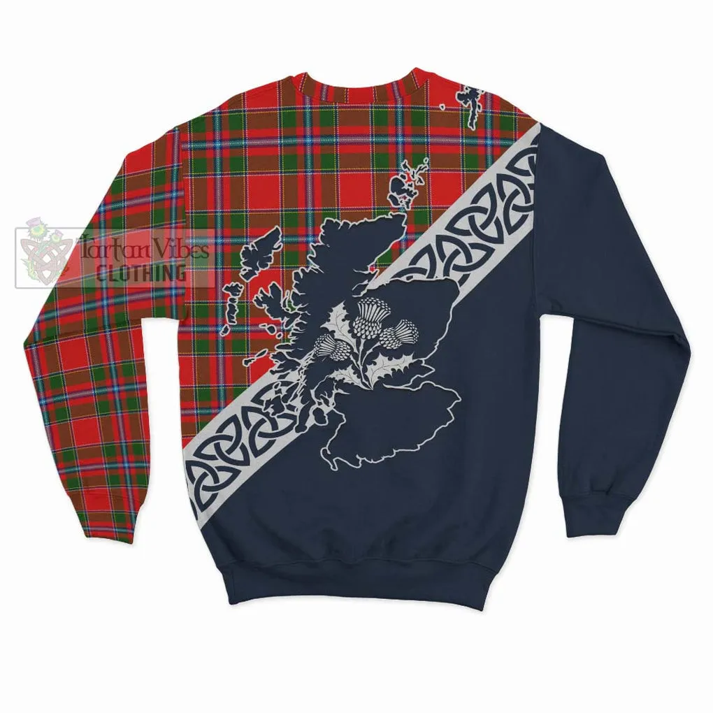 Butter Tartan Sweatshirt Featuring Thistle and Scotland Map