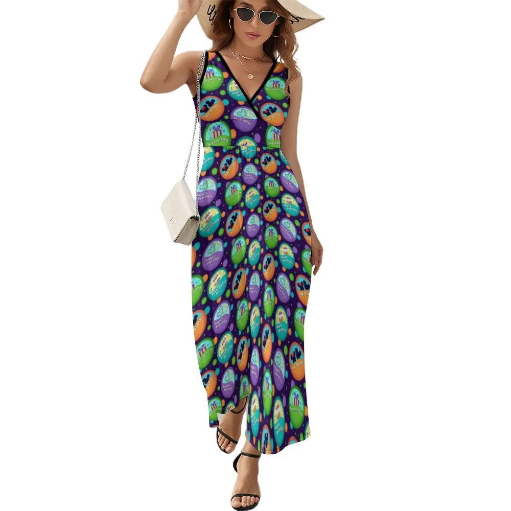 Button Collector Women's Long Sleeveless Dress