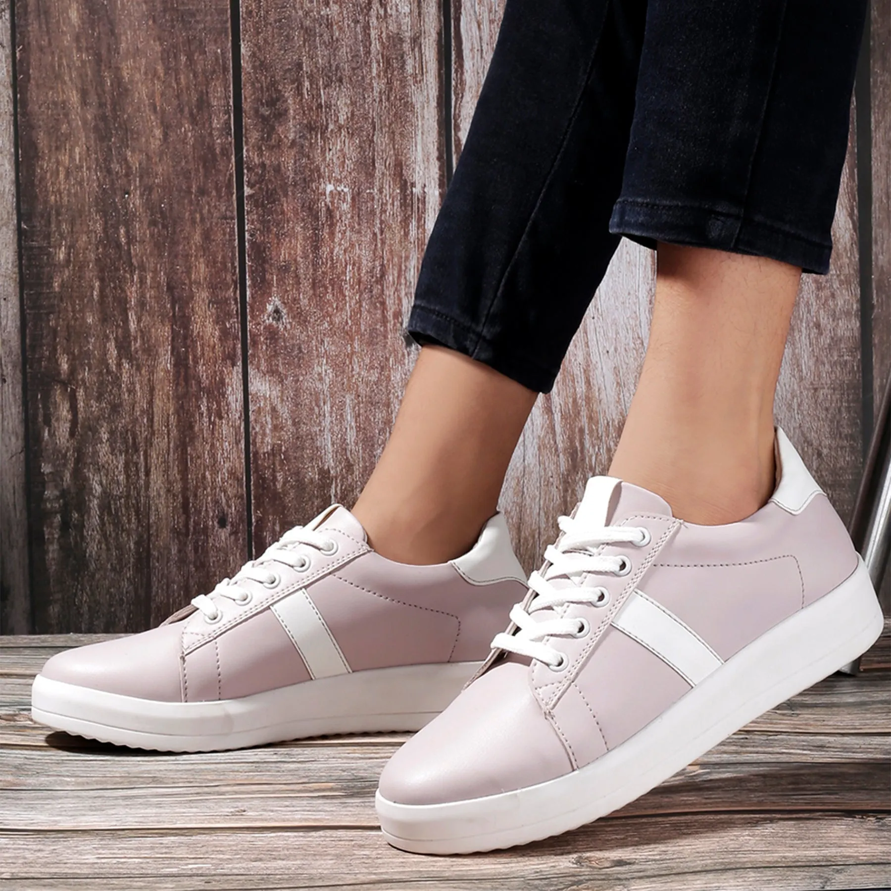 Bxxy Casual Sneaker Lace up Shoes For Women