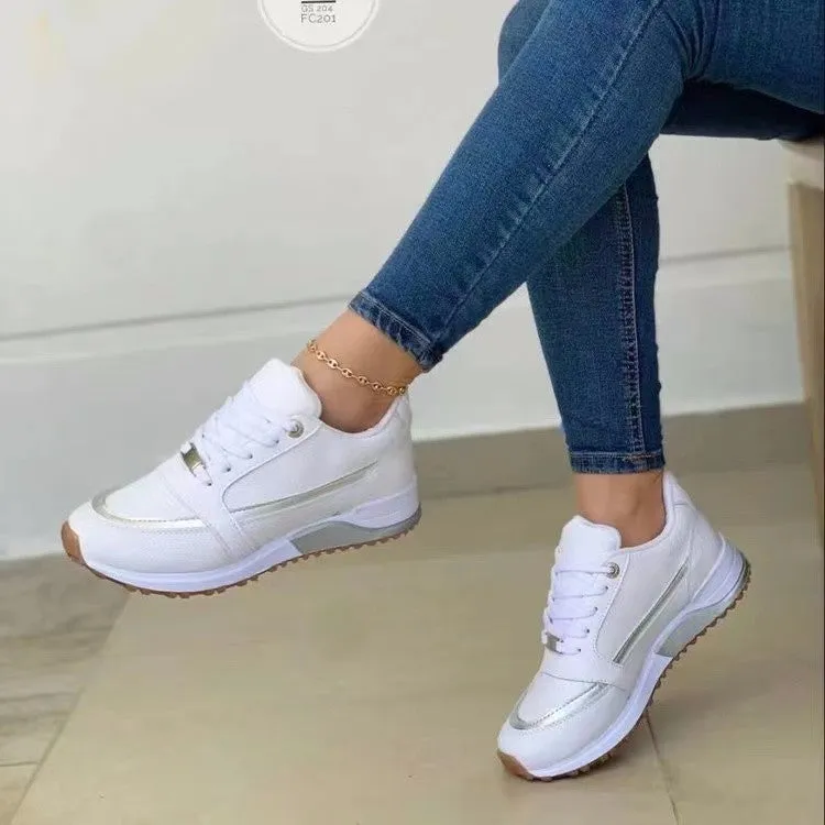 Casual Lace-up Shallow Round Toe Sports Sneakers