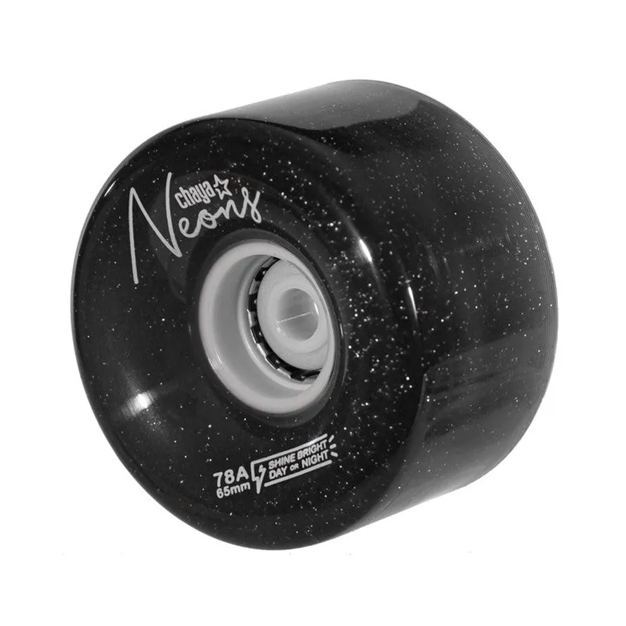 Chaya Light Up Neon Black Wheels 78A - 4 pack