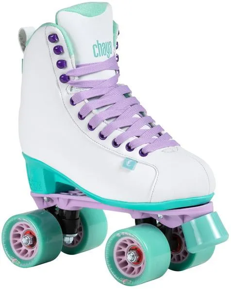 Chaya Melrose White/Teal Roller Skates