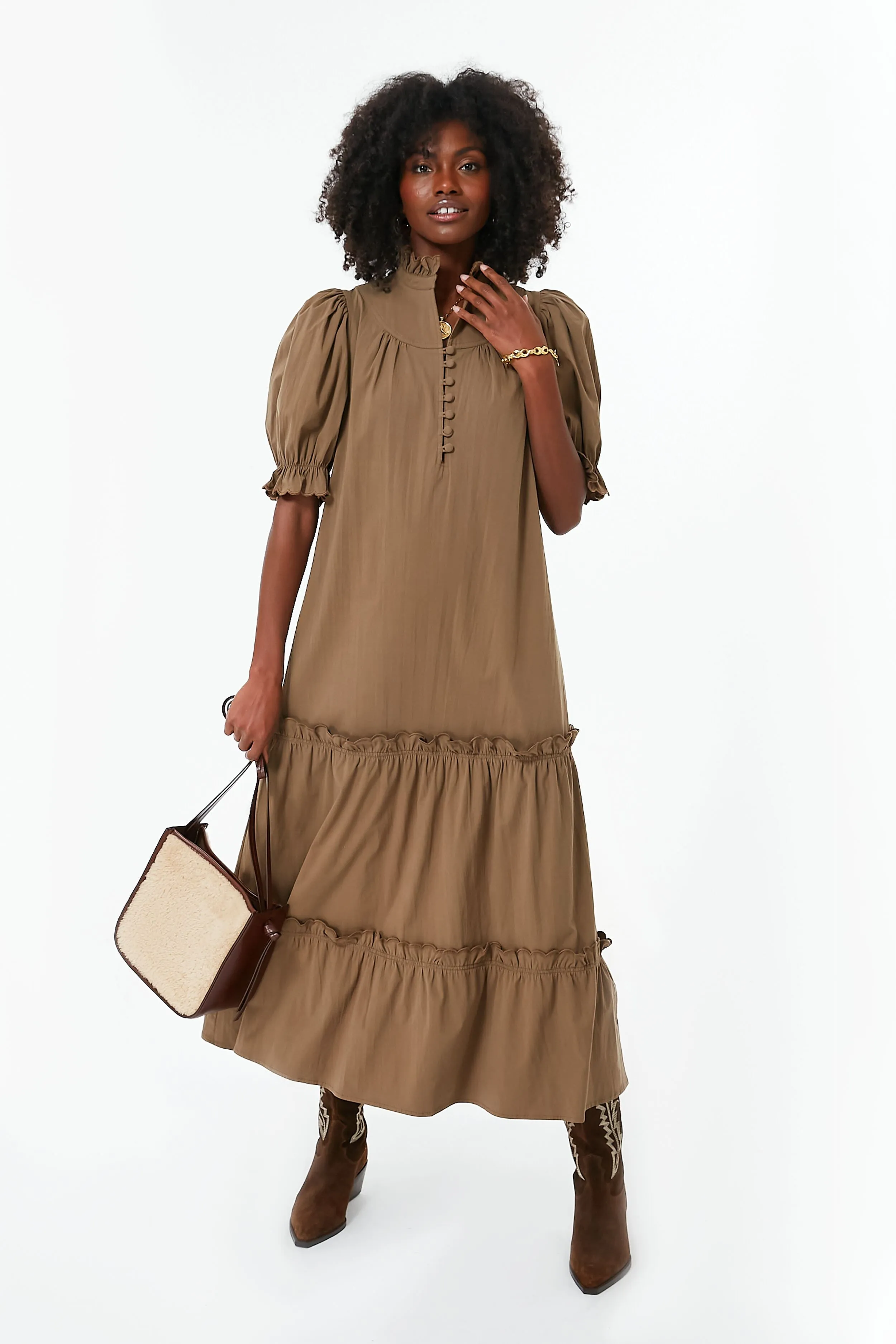 Chestnut Brown Selena Maxi Dress