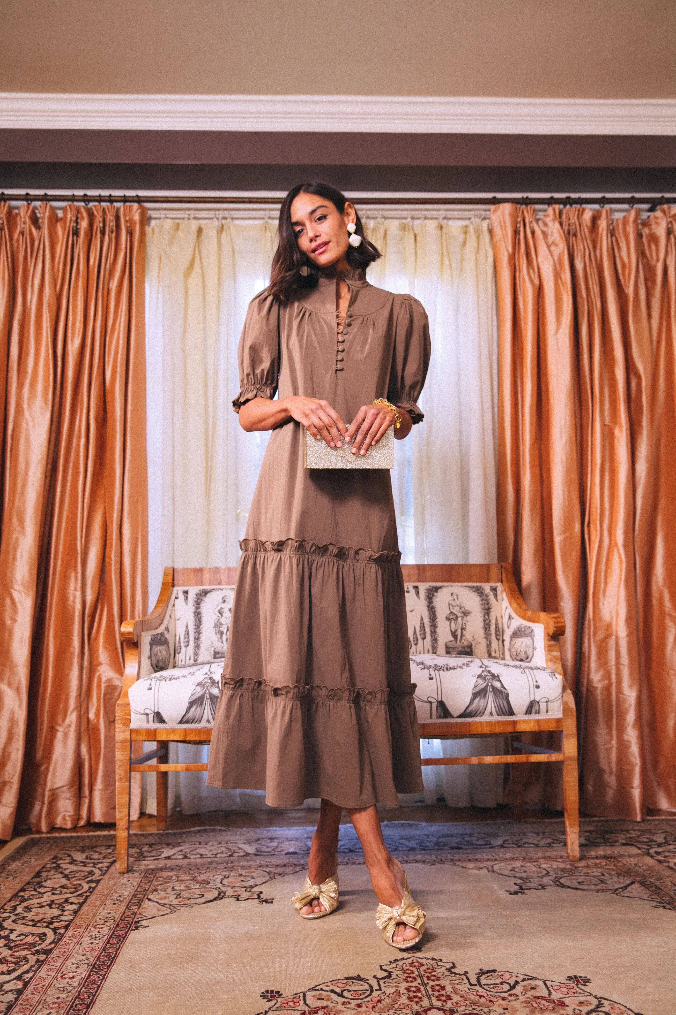 Chestnut Brown Selena Maxi Dress