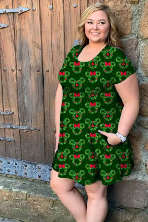 Christmas Wreaths Women's Swing Dress