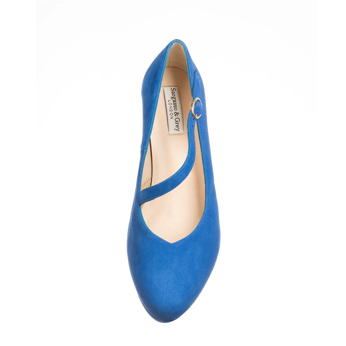 Clare Wide Fit Platform Courts - Royal Blue Suede Shoes