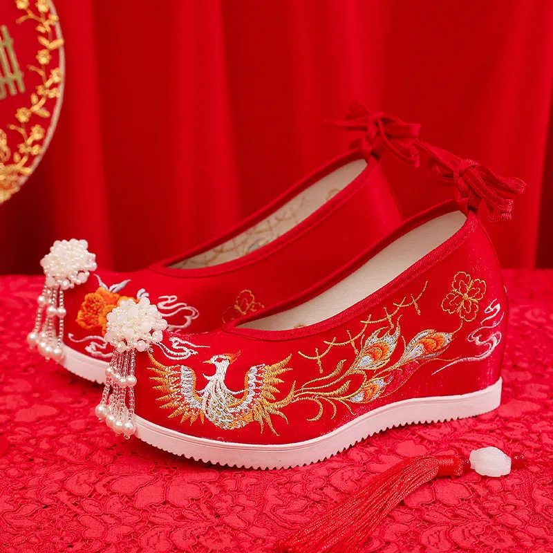 Classy Ancient Style Chinese Wedding Female Canvas Shoes