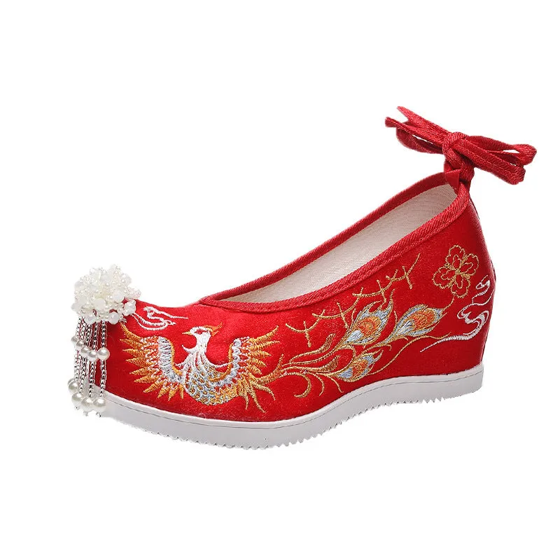 Classy Ancient Style Chinese Wedding Female Canvas Shoes