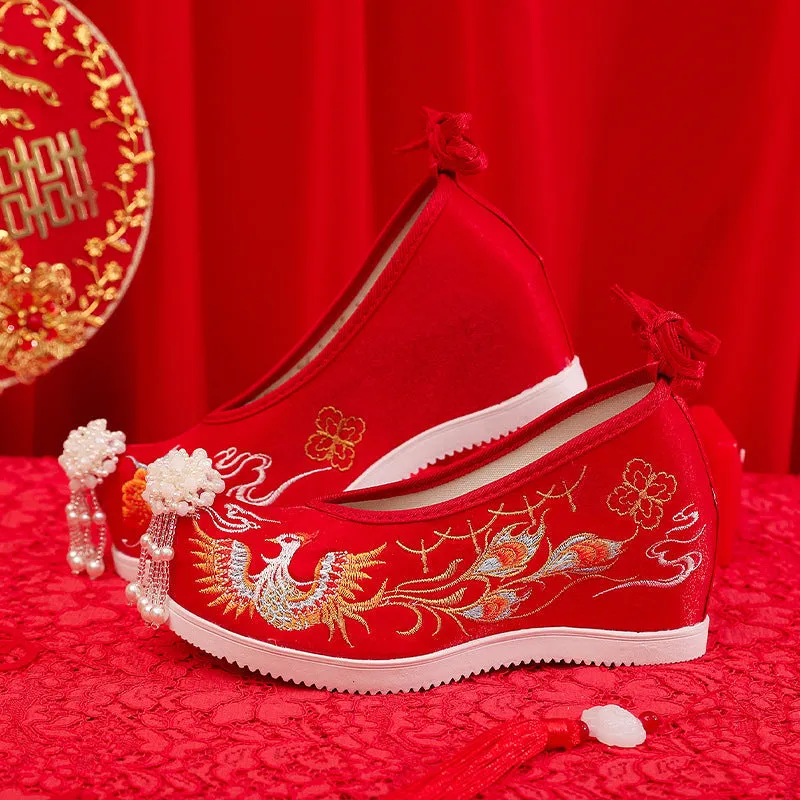 Classy Ancient Style Chinese Wedding Female Canvas Shoes