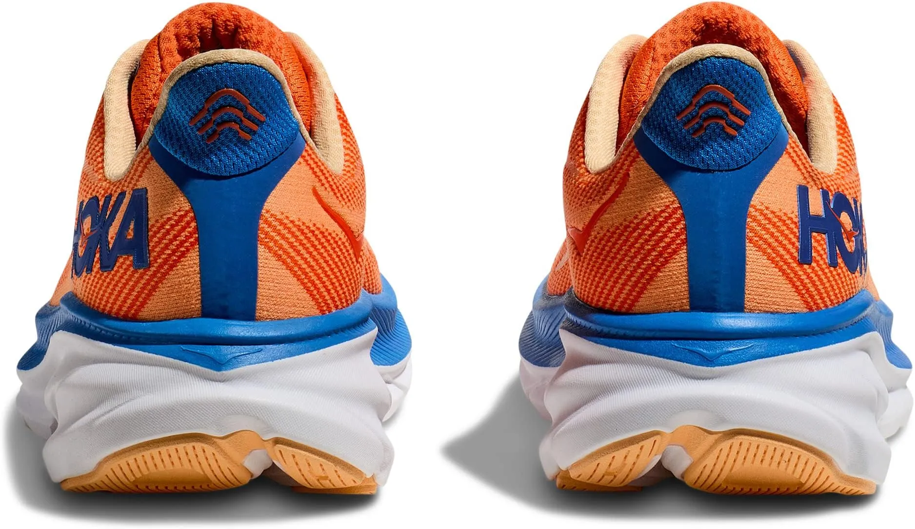 Clifton 9 Hoka Sneakers in Vibrant Orange/Impala