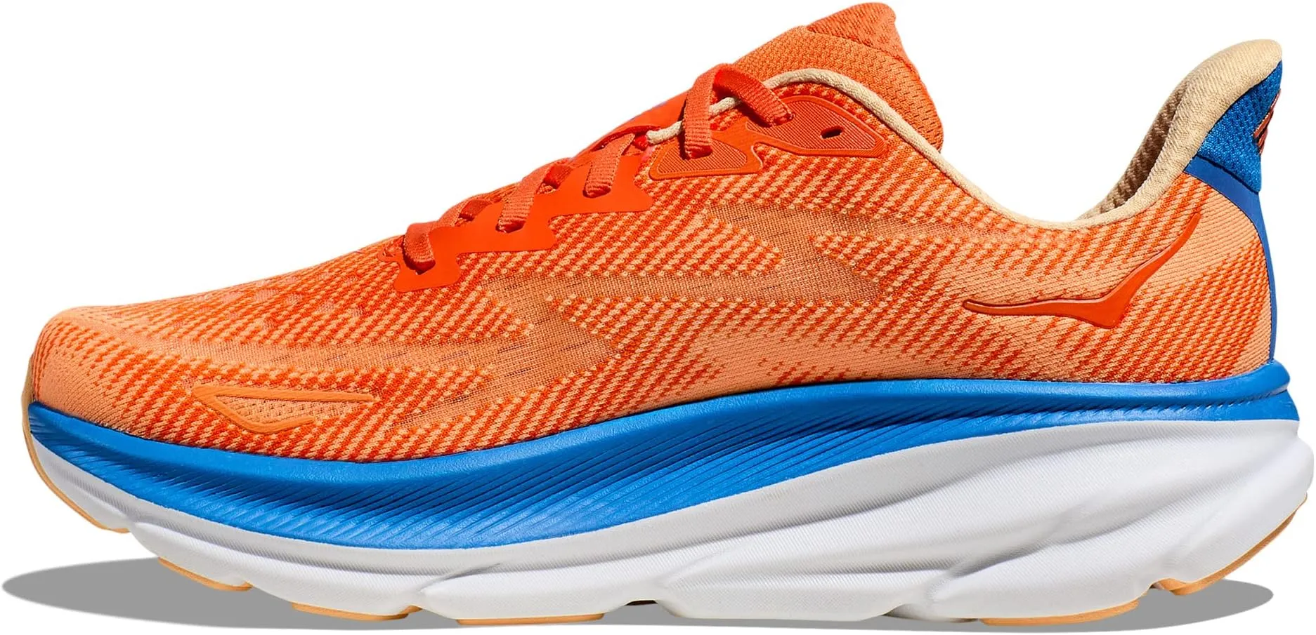 Clifton 9 Hoka Sneakers in Vibrant Orange/Impala