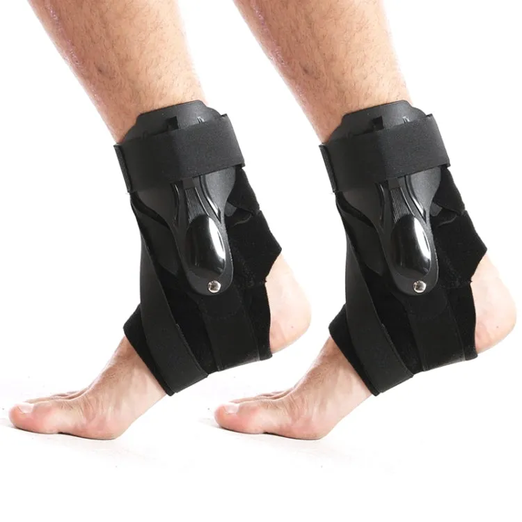 Compression Fixed Plastic Sheet Support Strap Ankle Protector, Size: L (Black)