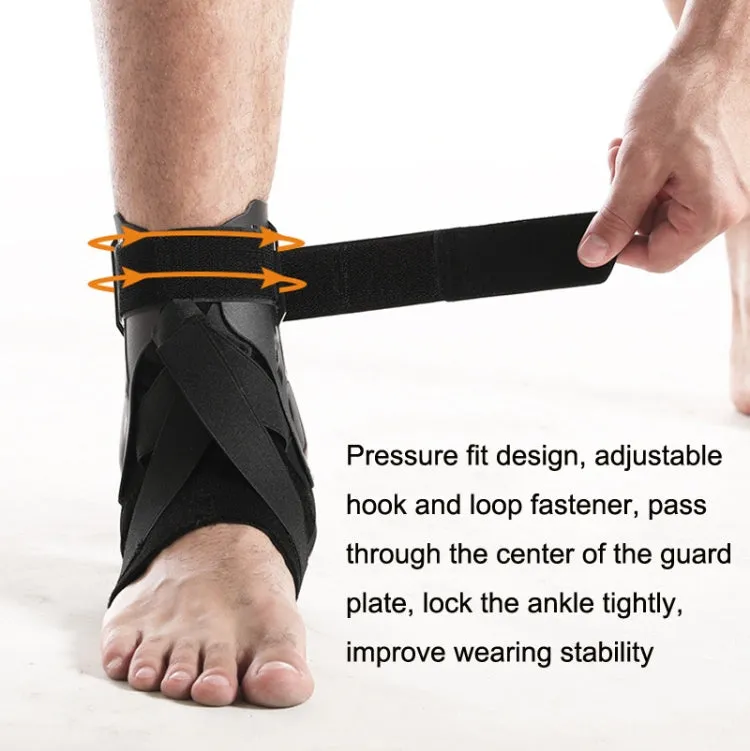 Compression Fixed Plastic Sheet Support Strap Ankle Protector, Size: L (Black)