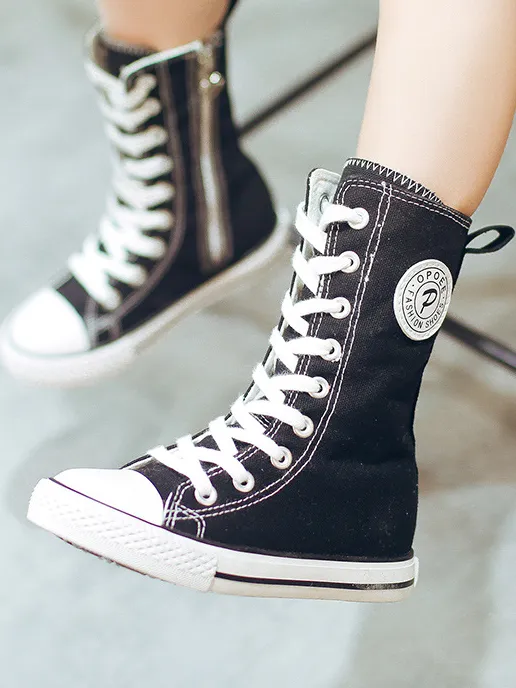 Cool Girl High-Top Canvas Sneakers By Liv and Mia