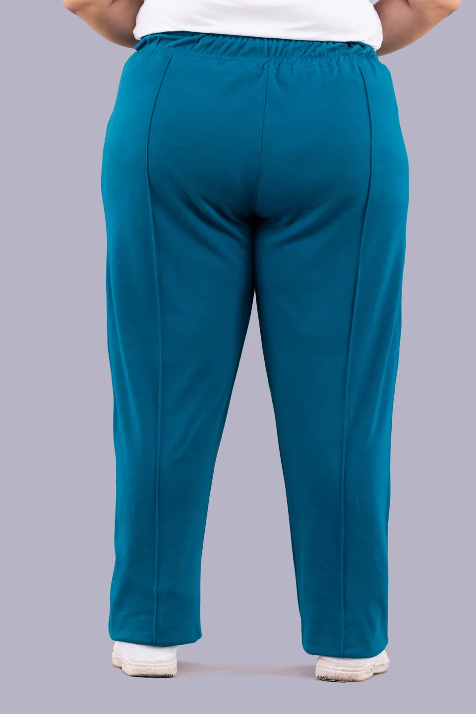 Cotton Track Pants - Relaxed Fit Lounge Pants - Teal Blue