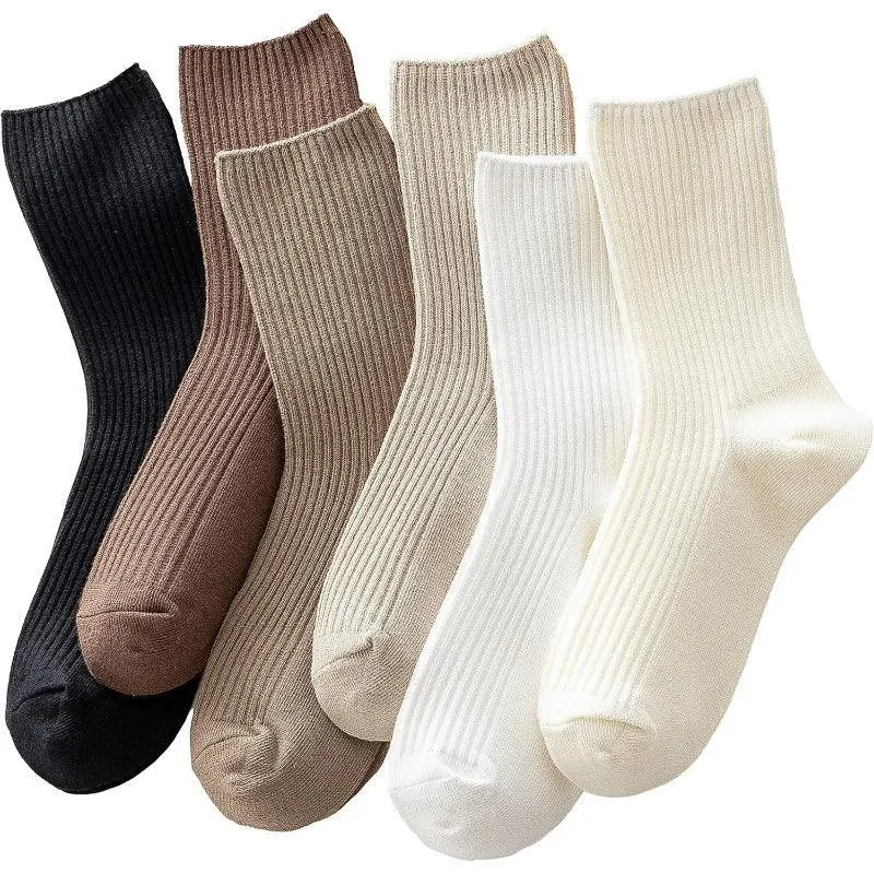 Cozy Cotton Blend Crew Socks – All-Day Comfort (6 Pack)