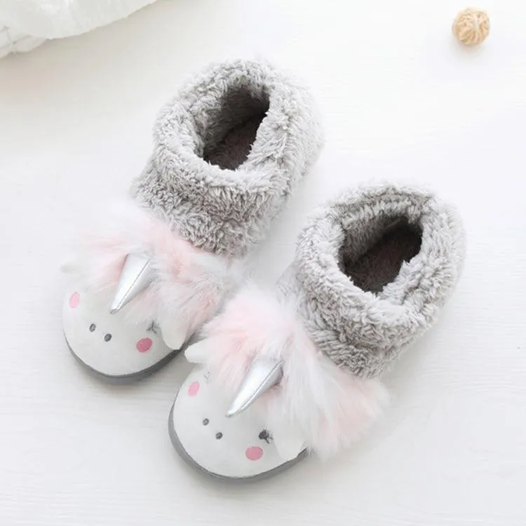 Cozy Plush Winter Cotton Slippers with Non-Slip Bag Heel for Women