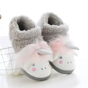 Cozy Plush Winter Cotton Slippers with Non-Slip Bag Heel for Women