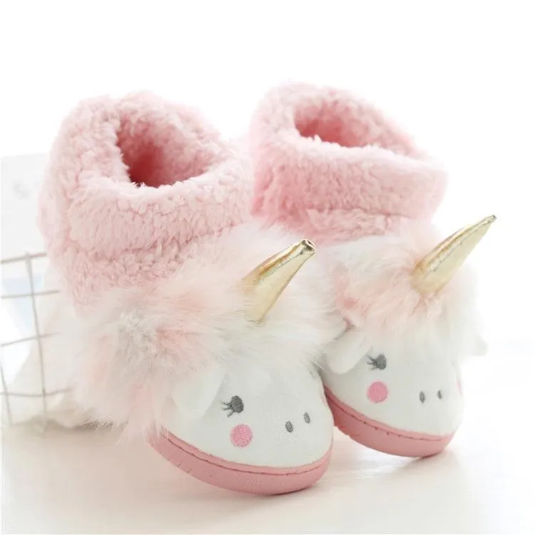 Cozy Plush Winter Cotton Slippers with Non-Slip Bag Heel for Women