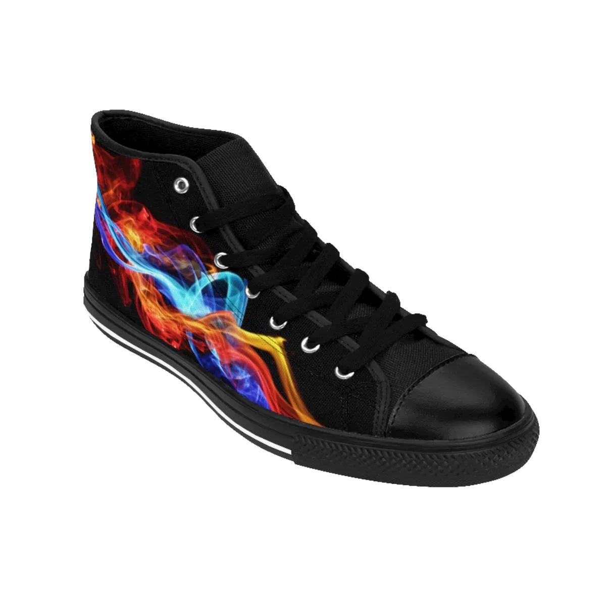 Crowgodshi Designer High-Tops Red & Blue Dragon FLAMES EDITION