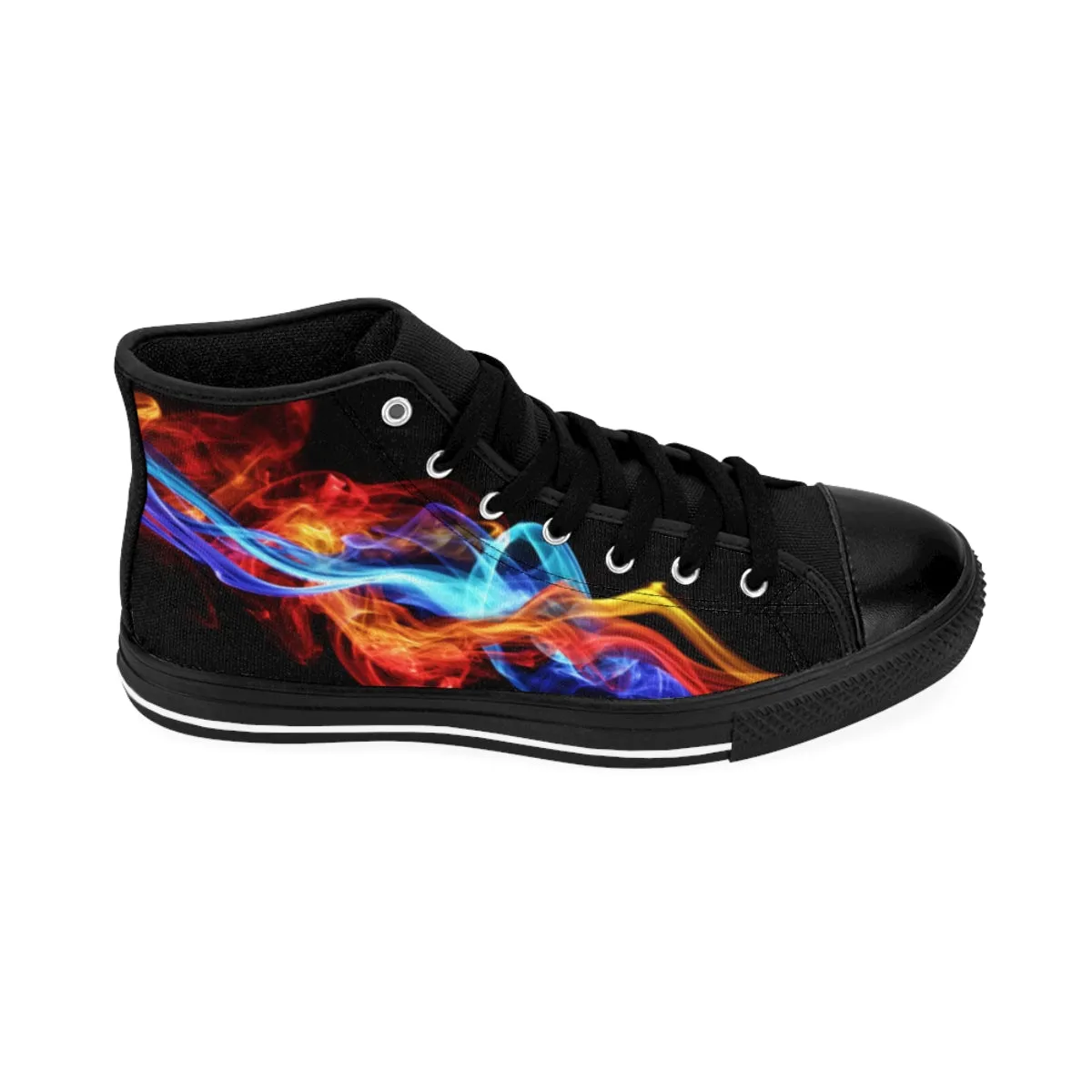 Crowgodshi Designer High-Tops Red & Blue Dragon FLAMES EDITION