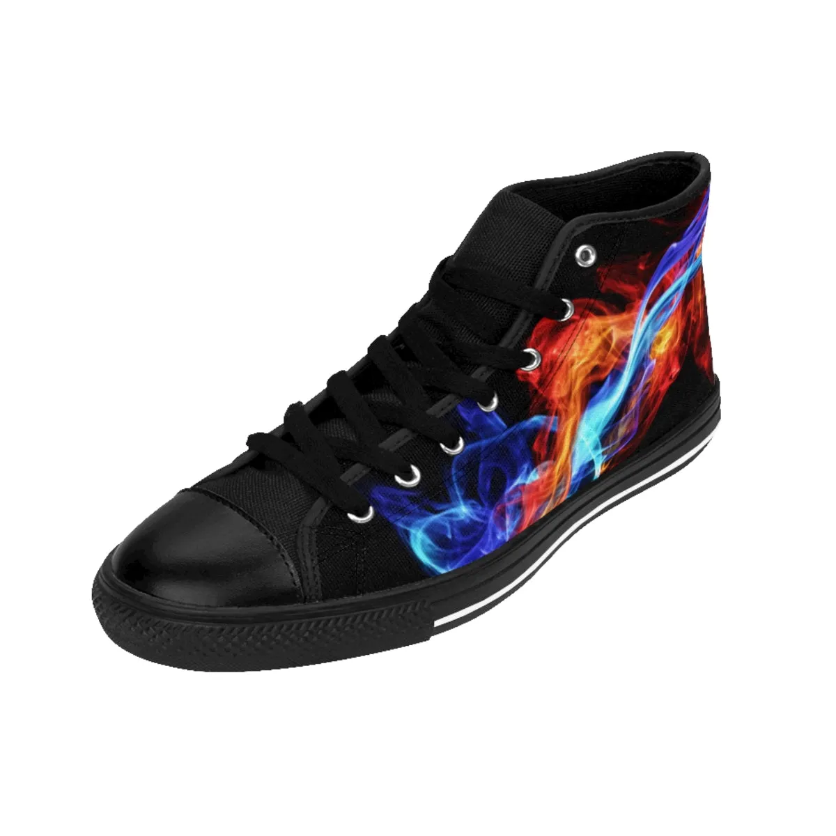 Crowgodshi Designer High-Tops Red & Blue Dragon FLAMES EDITION