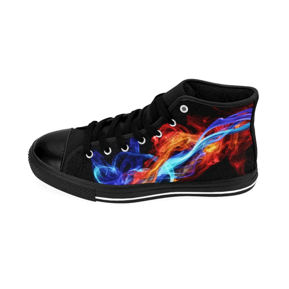 Crowgodshi Designer High-Tops Red & Blue Dragon FLAMES EDITION