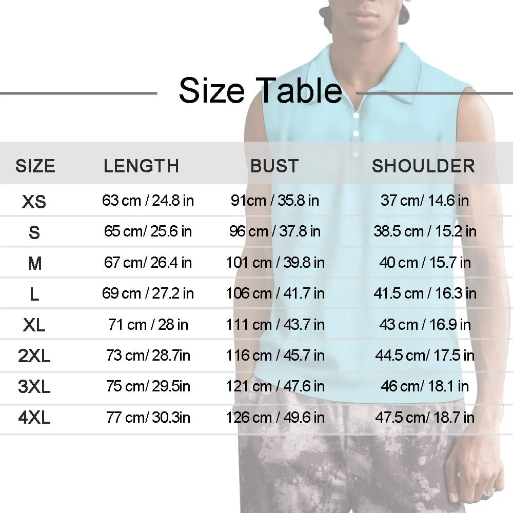 Custom Face Parrot Sleeveless Polo Shirt Button Up Summer Casual Workout Tank Tops