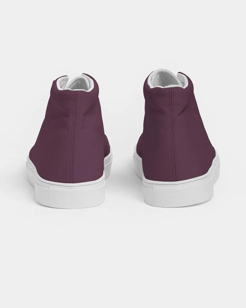 Dark Magenta Men's High-top Canvas Sneakers | Men's | Dark Pastel Magenta | C0M60Y0K80