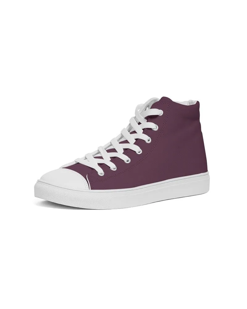 Dark Magenta Men's High-top Canvas Sneakers | Men's | Dark Pastel Magenta | C0M60Y0K80