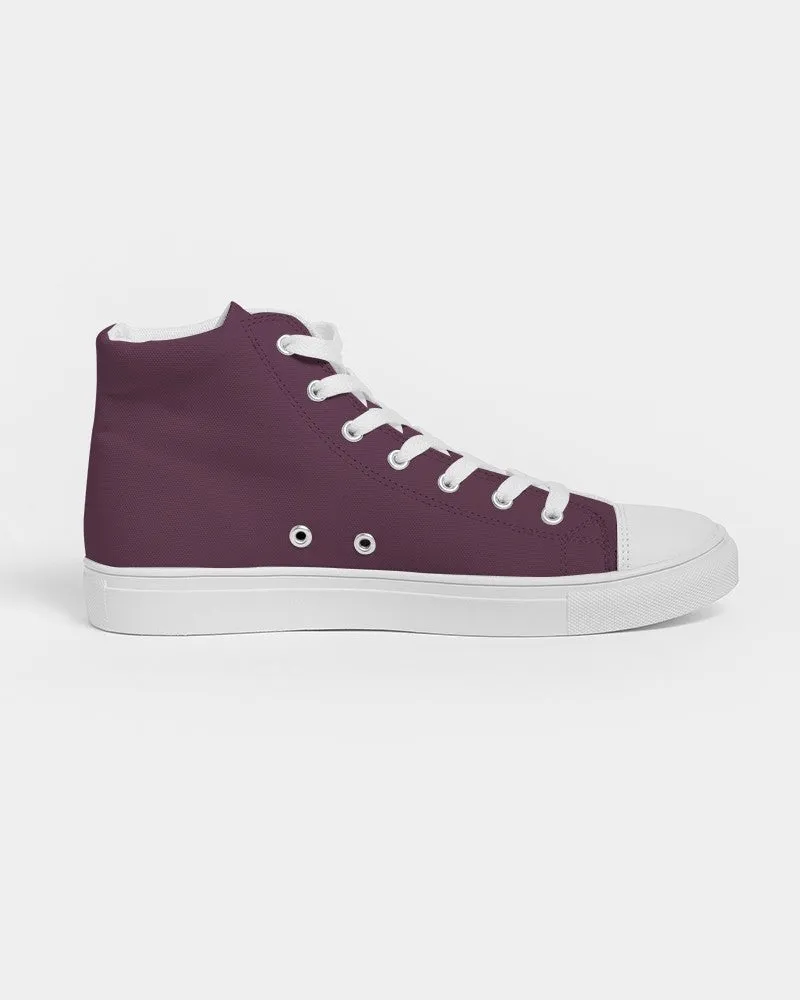 Dark Magenta Men's High-top Canvas Sneakers | Men's | Dark Pastel Magenta | C0M60Y0K80