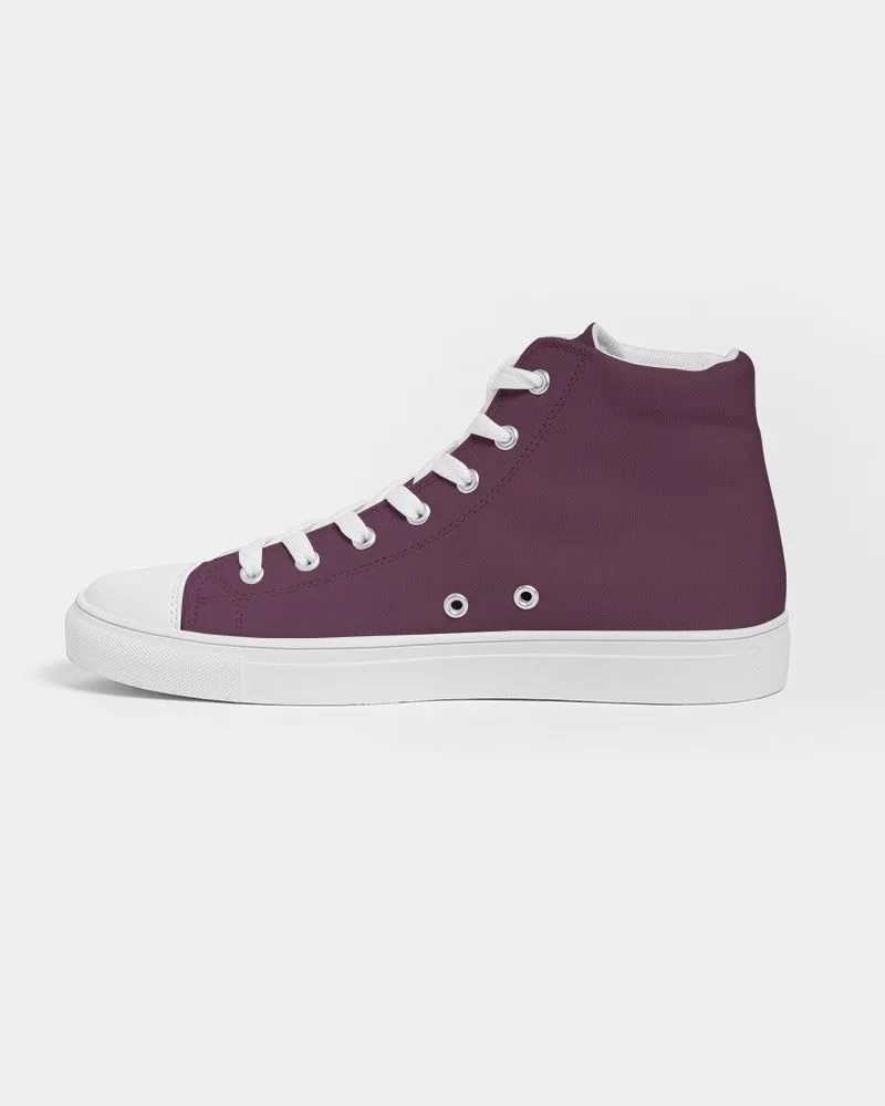 Dark Magenta Men's High-top Canvas Sneakers | Men's | Dark Pastel Magenta | C0M60Y0K80