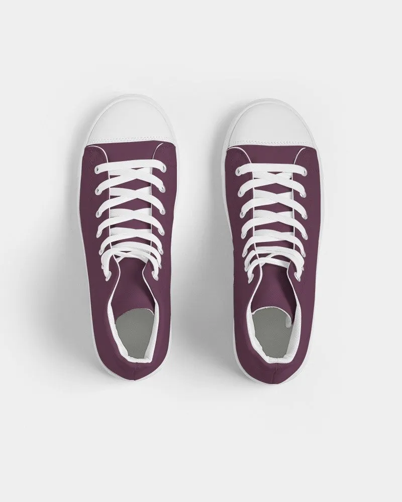 Dark Magenta Men's High-top Canvas Sneakers | Men's | Dark Pastel Magenta | C0M60Y0K80