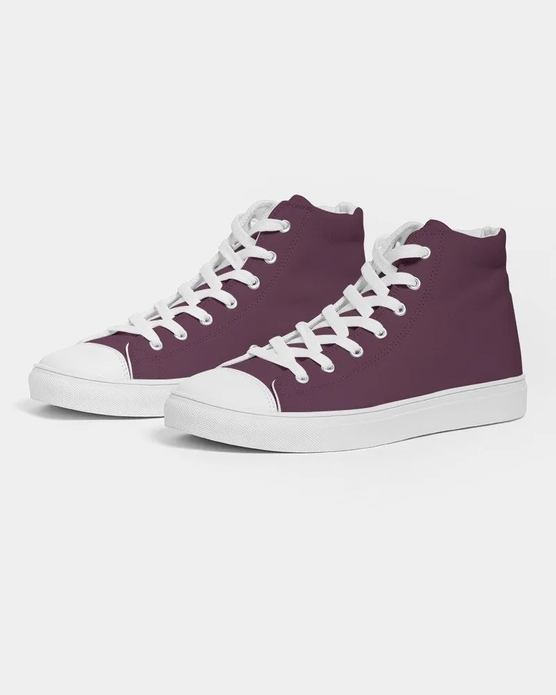 Dark Magenta Men's High-top Canvas Sneakers | Men's | Dark Pastel Magenta | C0M60Y0K80