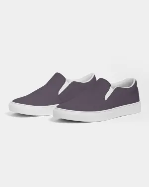 Dark Purple Gray Slip-On Canvas Sneakers | Women's | Dark Pale Pastel Purple Gray | C15M30Y0K80