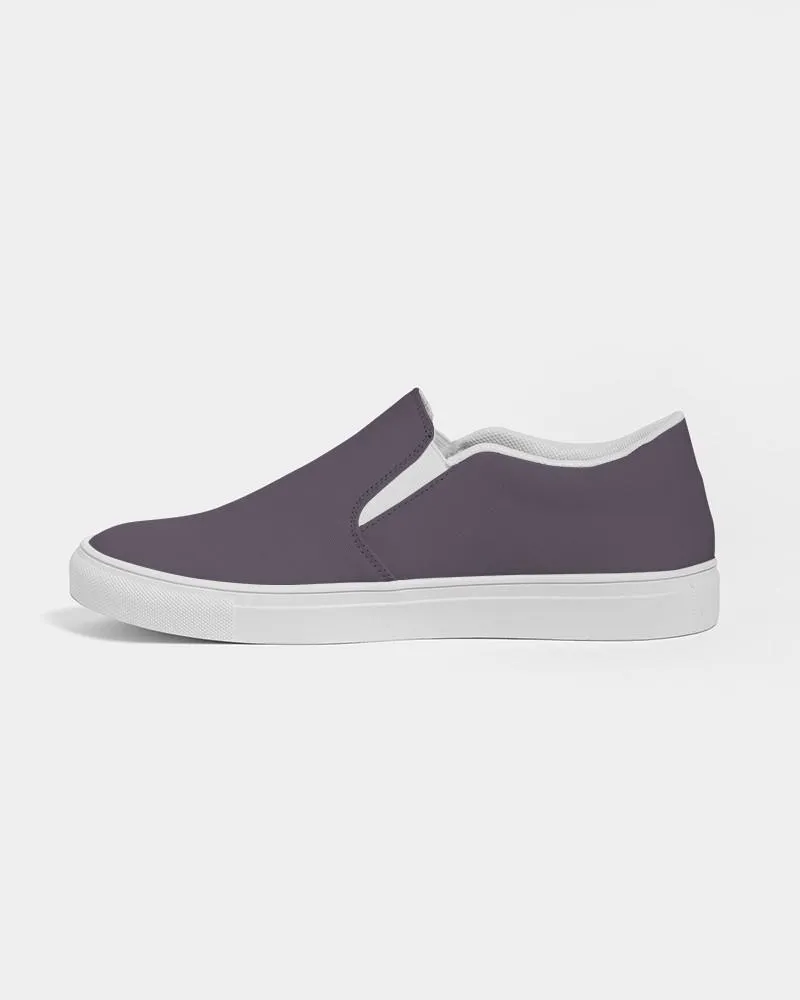 Dark Purple Gray Slip-On Canvas Sneakers | Women's | Dark Pale Pastel Purple Gray | C15M30Y0K80