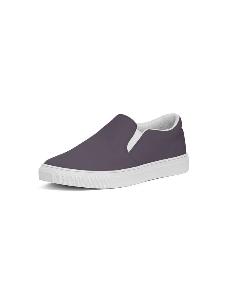 Dark Purple Gray Slip-On Canvas Sneakers | Women's | Dark Pale Pastel Purple Gray | C15M30Y0K80